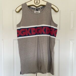 DGK Gray Tee with Navy and Red Accent